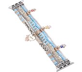 Bracelet Band For Apple Watch Strap Ultra 49mm 41/45mm 40/44mm 38/42mm Elastic Beaded Pendant Strap iWatch Series 9 8 7 6 5 3 SE