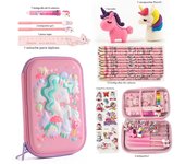 Kawaii Cartoon Unicorn Pencil Case Stationery Set Children Cool Dinosaur 3D EVA Storage Box Gifts Student School Office Supplies