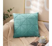 18x18 inches Velvet Throw Pillow Covers Checkered Grid Decorative Cushion Cover Pillowcase for Sofa Christmas Red Pillowcase