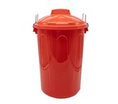 CABLEPELADO Cubo de Basura con tapa, Cubo basura Industrial, Cubo basura Plástico con asas metálicas, Contenedor residuos, 78 cm alto x 48.5 cm Diámetro superior, Capacidad 100 Litros, Rojo