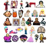 29Pcs Singer Shoe Charms Super Star Band Rock N' Roll Shoes Decorations PVC Guitar Drum Clog Sandal Shoe Accessories Buckle