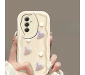 Luxury Pearl Bracelet Phone Case For Samsung Galaxy S25 S24 Ultra S22 Plus S20 S21 S20 FE S24FE Soft Wavy Love Heart Back Cover