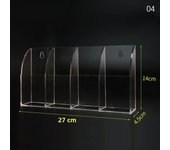 Acrylic TV Air Conditioner Remote Control Holder 1/4 Case Wall Mount Storage Box for Home