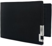 Cartera para hombre con 3 compartimientos para tarjetas, 1 ventana de identificación, 1 compartimentalization para dinero en efectivo, Cuero intética, cartera Delgada para hombre, cartera
