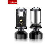 Y6 H4 LED Projector Headlight Projector Lens with Fan Cooling 90W Automobile Hi Lo Beam Bulb 12V