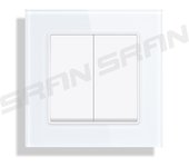 VISWE EU Standard Wall Light switch 2Gang 1Way 2Way 3Way 82*82mm Tempered Glass Panel Household Button Switch ON OFF