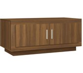 vidaXL Mesa de centro madera de ingeniería 102x50x45 cm Blanco, Negro, Roble Sonoma Mesita de Salón o Comedor o Auxiliar Mesa de Café Meuble Salón
