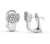 Pendientes Oro Blanco 18k mujer 14 mm. 38 brillantes 0.009ct.