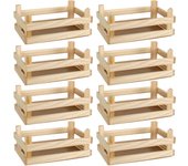 CM - Cajas Decorativas de Madera de Pino Natural. Tamaño: 23,5x15x9 cm. Packs a Elegir de 4 y 8 Cajitas. Para Guardar Objetos o como Adorno y Diseño del Hogar o Jardín