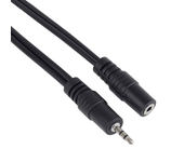 CABLEPELADO Cable Audio alargador Extensor | Jack Audio Estéreo 2,5 mm Macho a Hembra | Cable alargador de Audio estéreo | para Altavoces, Auriculares, Móvil, Tablet, MP3 | Negro | 2 Metros