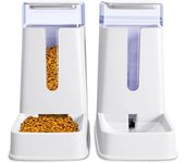 c Pet Feeder Small&Medium Pets Automatic Food Feeder and Waterer Set 3.8L, Travel Supply Feeder and Water Dispenser for Dogs Cats Pets Animals (l