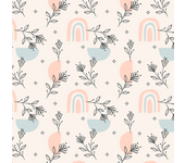 Papel Pintado Floral Boho en Crema
