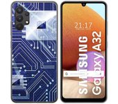 Tumundosmartphone Funda Gel Tpu para Samsung Galaxy A32 4G diseño Circuito Dibujos