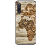 Tumundosmartphone Funda Gel Tpu para Xiaomi Mi 9 diseño Madera 07 Dibujos