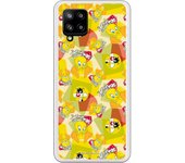 Funda original compatible con Samsung A42 5G - Sylvestre y Piolin Patron amarillo