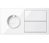 SIMON 100 - Kit frontal 2 elementos base + tecla blanco brillo 10020203-130