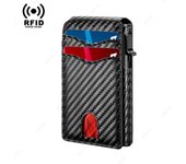 RFID Smart Men Wallets Anti-Theft Magnet Credit Card Holder Front Pocket Carbon Fiber Minimalist Wallet Bank Cardholder Case