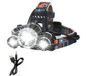 Linterna Frontal LED Super Brillante Recargable Con Batería 18650 Para Pesca Caza Y Camping Impermeable Con Tres Modos De Luz