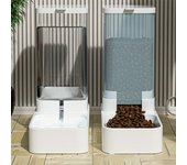 1/2 automatic dog feeder/water dispenser, plastic gravity dog food water dispenser set, portable for dogs to drink and eat