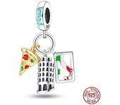 New Fashion 925 Silver Architectural Style Charms Fits Pandora Original Bracelet Necklace Womens DIY Jewelry Gifts 2024 Hot Sale