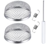 2PCS Flying Insect Screen Stainless Steel RV Furnace Vent Cover Mesh with Installation Tools for Camper Caravan Accessories