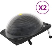 Calentadores Solares de piscina 2 pzas HDPE aluminio 75x75x36cm