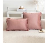 Velvet Throw Pillow Cover with Cute Pompom 30x50cm 45x45cm 50x50cm European Luxury Cushion Case for Christmas Gift Pillow Cover