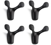 Pieces Gancho de Pared Doble, Gancho de Pared de Cuerno de Ciervo de aleación de Zinc Resistente y Fuerte, Perchero para baño, Dormitorio, Cocina, Tornillos Incluidos (Negro Mate)