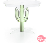 Glotomania - Soporte para Tartas Acrílico Transparente con Diseño de Cactus - Medidas: Ø 25 5 Cm - Alto 15 Cm