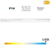 EDM Regleta LED 7W 600lm Luz Fría 6400K Aluminio 3,6x50,5x3cm - EDM - 31685  Iluminación Interior Regletas Led