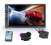 Hippcron Car Radio HD 7" Touch Screen Stereo Bluetooth 12V 2 Din FM ISO Power Aux Input Auto MP5 Player SD USB