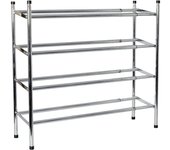 Zapateros de 4 Niveles Extensible y apilable | Metálico con Acabado Cromado | Ampliable | Varias Medidas | Se extiende horizontalmente y se apila verticalmente | Marca RevolutionLine