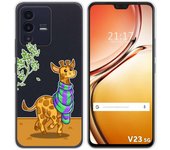 Funda Silicona Transparente para Vivo V23 5G diseño Jirafa Dibujos
