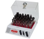 Surtido de 35 fresas de metal duro ticn con vástago de 6 mm en vitrina de plástico