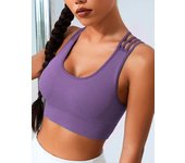 New Women's Seamless Yoga Tank Top with Eight Straps Cross Solid Color High Elastic Sports Bra and Bra Free Fitness Tank Top