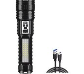 100000Lm High Power White And Yellow Laser Dual Light Source Flashlight Cob Side Light Tactical Flashlight Emergency Spotlight