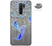 Tumundosmartphone Funda Gel Transparente para Xiaomi Redmi 9 diseño Plumas Dibujos