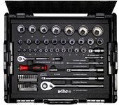 Wiha Juego de llaves de vaso y bits 1/4" y 1/2" 60 unid. con L-Boxx (44685)