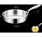 316 Stainless Steel Frying Pan 20cm Uncoated Wok Pan Non Stick Pots Household Cooking Pot Kitchen Cookware Steak Frying pan