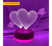 Pierce your heart 3d Night Light with Heart Led Touch Switch Colorful Atmosphere for Home Decoration Light Table Lamp Bedside