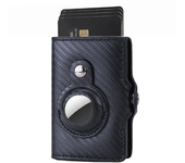 Carbon Fiber Rfid Card Holder Men Women Airtag Wallet Money Bag Leather Purse Thin Wallets For Apple AirTags Tracker Air Tag