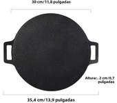 Leeseph Korean BBQ Grill Pan Round Griddle Pan for Gas Open Fire Camping Home Outdoor Stoves Circular Multiple Sizes Black