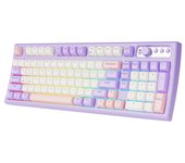 EWEADN V97 Cute Creamy Keyboard, Bluetooth/2.4GHz Gaming Keyboard Wireless with RGB Backlit, Rechargeable, Quiet, for PC Gamer