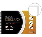 Golden 5 UNIDADES Cuaderno de Dibujo A4 Plus - Papel de 135gr - 20 Hojas - Recuadro Interior Tamaño A4