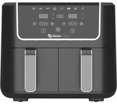 SWISS HOME | FREIDORA DE AIRE DOBLE 6L 2100W + NEGRO DARK