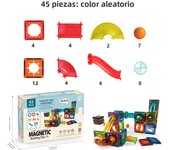 Light Magnetic Tiles Building Blocks for Kids, 3D Clear Educational STEM Building Toys, Magnetic Marble Run Blocks Toys for Kids