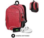 SUBBLIM Mochila Para Porttil Urban Lock Backpack 16" Red
