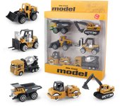 6pcs/set Alloy Engineering Truck Toy Car Classic Construction Model Vehicle Loader Tractor Excavator Toys for 3 years Boys Gifts