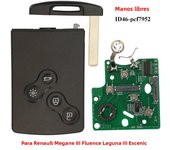 jingyuqin Keyless Remote Key Card For Renault Megane Fluence Laguna Scenic Clio Captur Koleos 433MHz ID46-PCF7952/4A-7953