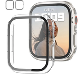 2Pack Tempered Glass+cover For Apple Watch Case 44mm 40mm 42mm 41mm 45mm PC bumper Screen Protector iWatch series 9 8 7 6 5 3 se